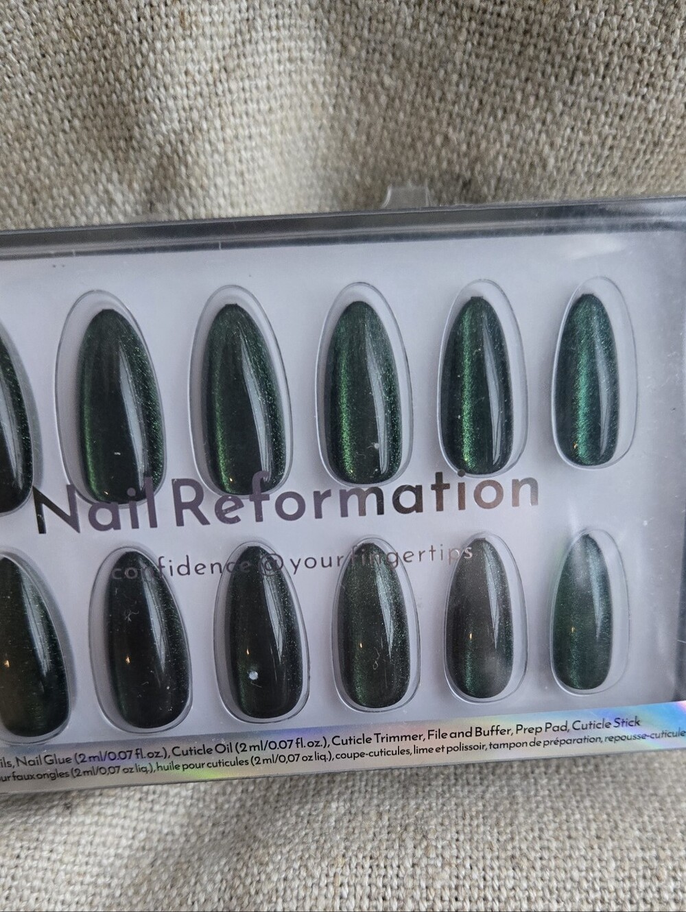 Nail Reformation Nail Set  Dark Metallic Green